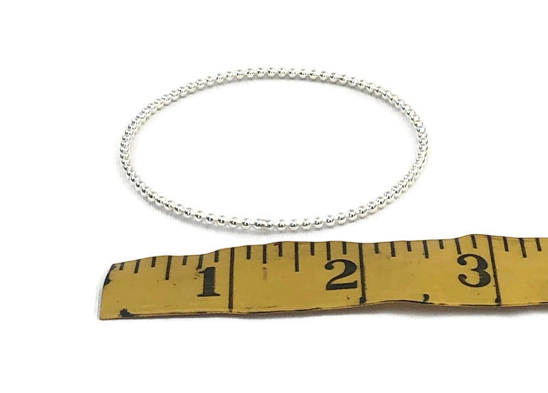 Sterling Silver Beaded Bangle Bracelet